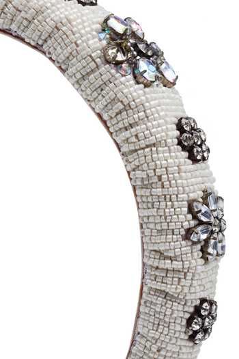 Buy_Bijoux By Priya Chandna_White Beads, Crystals Embellished Hairband _Online_at_Aza_Fashions