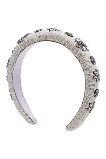 Shop_Bijoux By Priya Chandna_White Beads, Crystals Embellished Hairband _Online_at_Aza_Fashions
