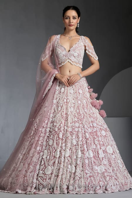 Chaashni By Maansi And Ketan Floral Embroidered Lehenga Blouse Set 