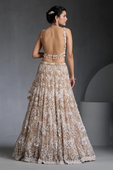 Chaashni By Maansi And Ketan Floral Veli Embroidered Lehenga Set 