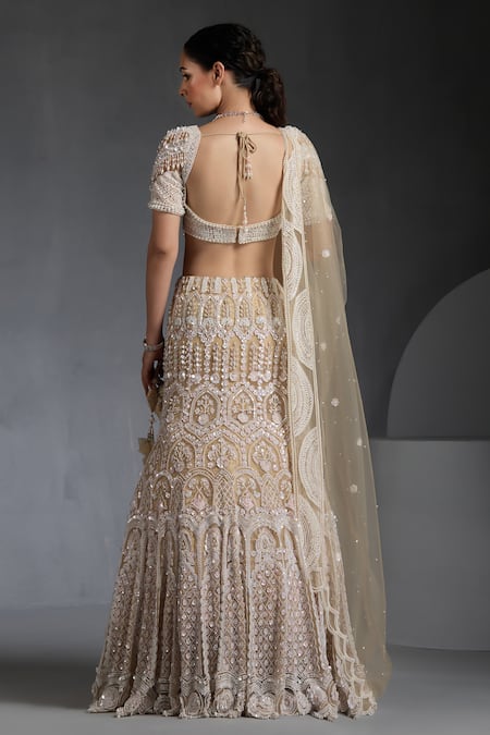 Chaashni By Maansi And Ketan Pearl Embroidered Lehenga Blouse Set 