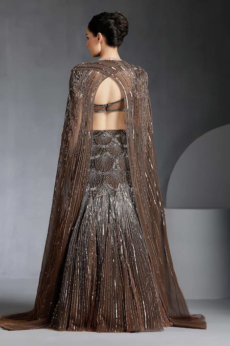 Chaashni By Maansi And Ketan Scallop Bead Sequin Embellished Mermaid Lehenga Set 