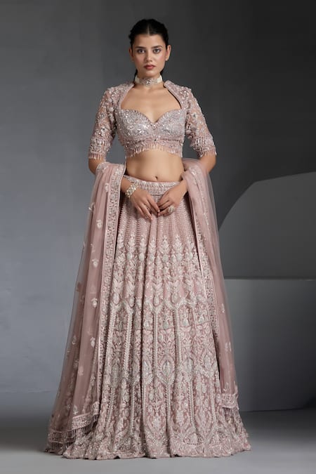 Chaashni by Maansi and Ketan Floral Cutdana Sequin Embellished Bridal Lehenga Set 