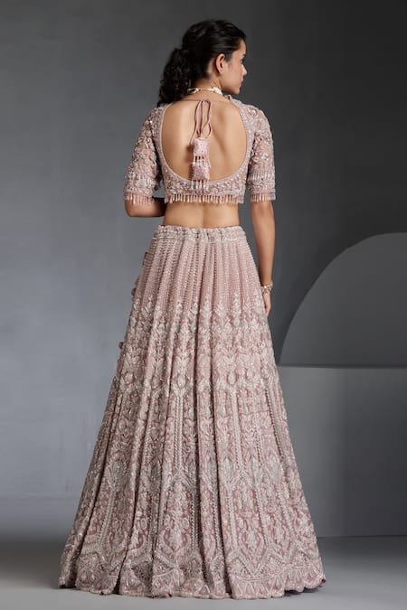 Chaashni By Maansi And Ketan Floral Cutdana Sequin Embellished Bridal Lehenga Set 