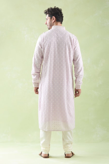 Shop Arihant Rai Sinha Purple Georgette, Cotton Sequins, Embroidery Kurta And Churidar Set at Aza Fashions Shop_Arihant Rai Sinha_Purple Georgette, Cotton Sequins, Embroidery Kurta And Churidar Set _at_Aza_Fashions