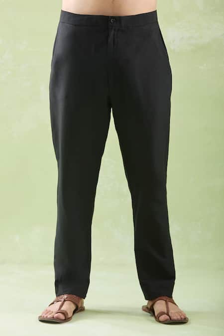 Buy Arihant Rai Sinha Black Brocade, Chanderi, Cotton Embroidery Bundi And Green Kurta Set Buy_Arihant Rai Sinha_Black Brocade, Chanderi, Cotton Embroidery Bundi And Green Kurta Set