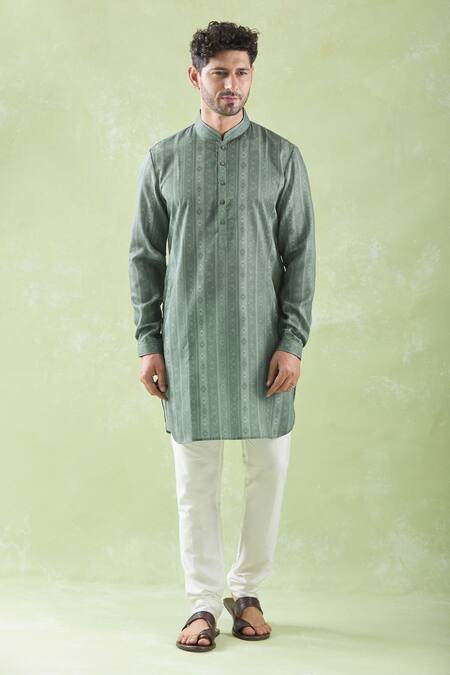 Buy Arihant Rai Sinha Green Linen, Cotton Multicolor Woven Bundi Kurta Set Online at Aza Fashions Buy_Arihant Rai Sinha_Green Linen, Cotton Multicolor Woven Bundi Kurta Set _Online_at_Aza_Fashions