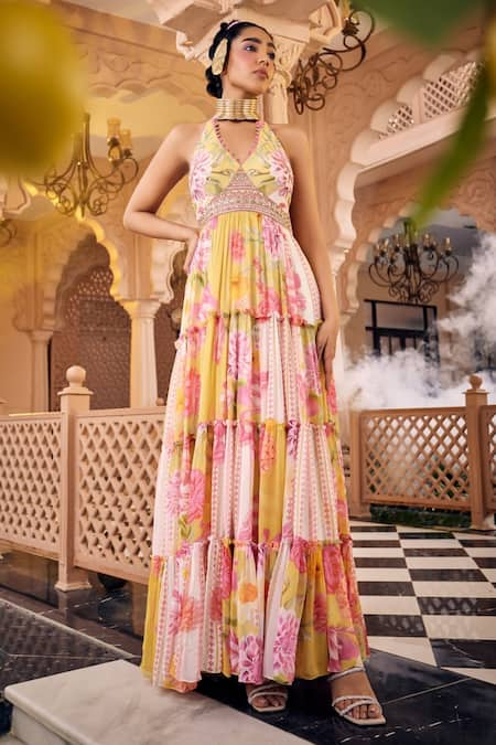 SSHILPA SAMRIYA Floral Print Layered Dress 