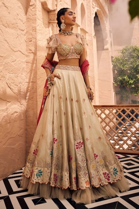 SSHILPA SAMRIYA Floral Patchwork Embroidered Lehenga Set 