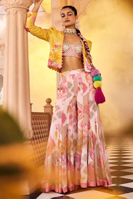 SSHILPA SAMRIYA Floral Print Jacket Sharara Set 