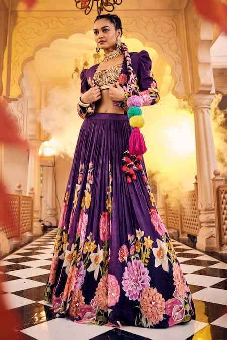 SSHILPA SAMRIYA Floral Print Jacket & Lehenga Set 