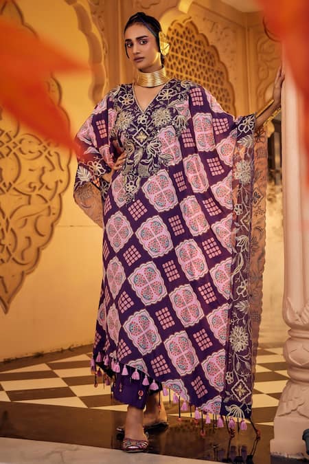 SSHILPA SAMRIYA Geometric Print Kaftan With Pant 