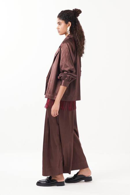 Three Inverted Box Pleated Flared Pant 