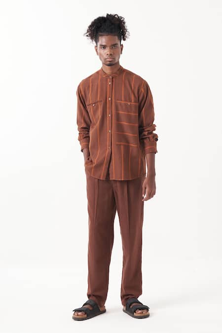 THREE Stripe Pattern Shirt With Pant 