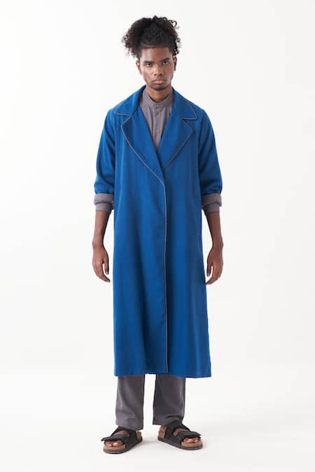 Three Back Quilted Panel Trench Jacket Pant Set 