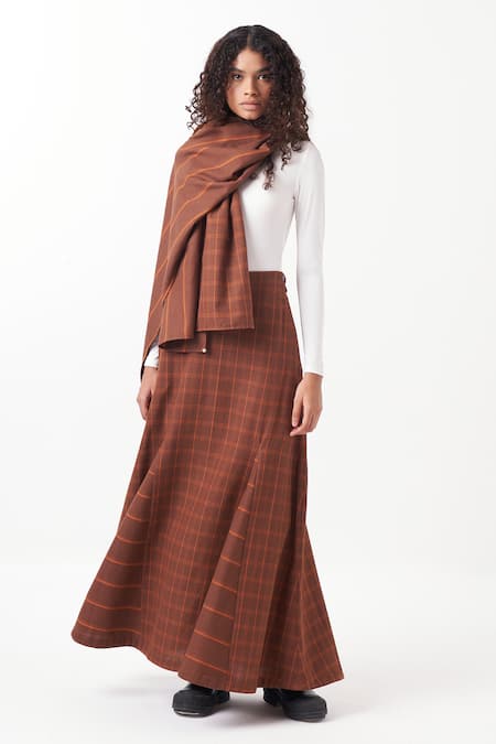 THREE Gusset Panelled Skirt With Scarf 