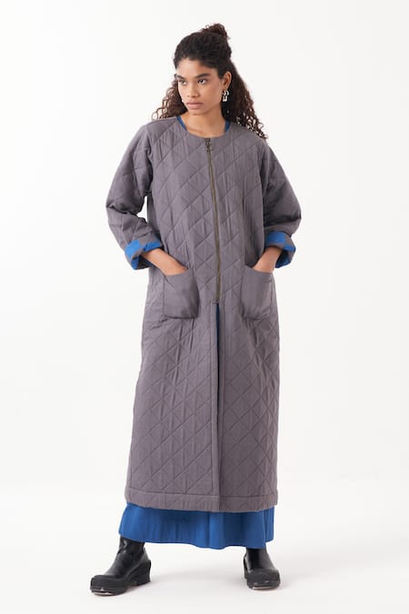 THREE Reversible Quilted Jacket With Dress 