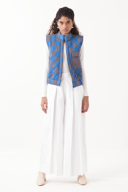 THREE Quilted Jacket With Pleated Pant 