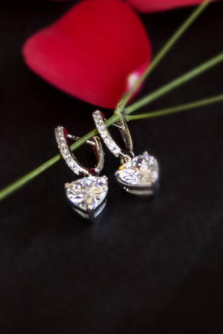 Shop Nepra By Neha Goel White Zari Zirconia Embellished Bali at Aza Fashions Shop_Nepra By Neha Goel_White Zari Zirconia Embellished Bali_at_Aza_Fashions