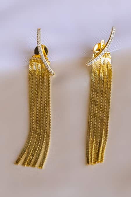 Nepra By Neha Goel Embellished Chain Danglers 