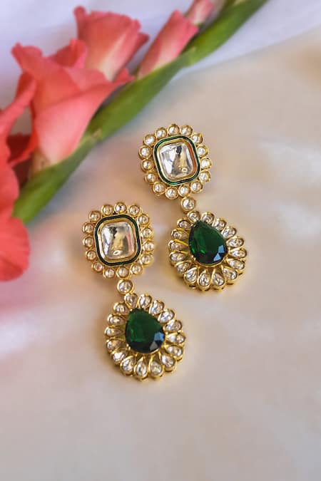 Nepra By Neha Goel Kundan & Polki Embellished Earrings 