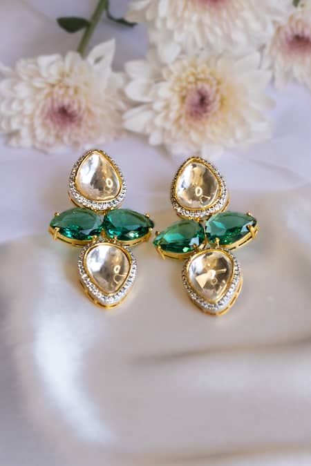 Nepra By Neha Goel Tear Drop Shaped Danglers 