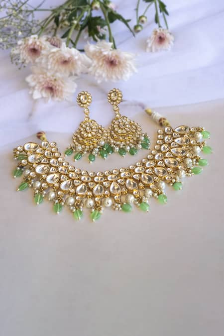 Nepra By Neha Goel Polki Embellished Necklace Set 