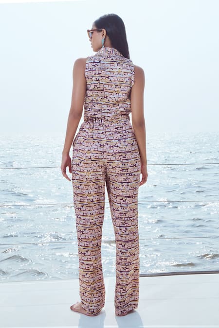 Nirmooha Sequin Print Waistcoat With Pant 