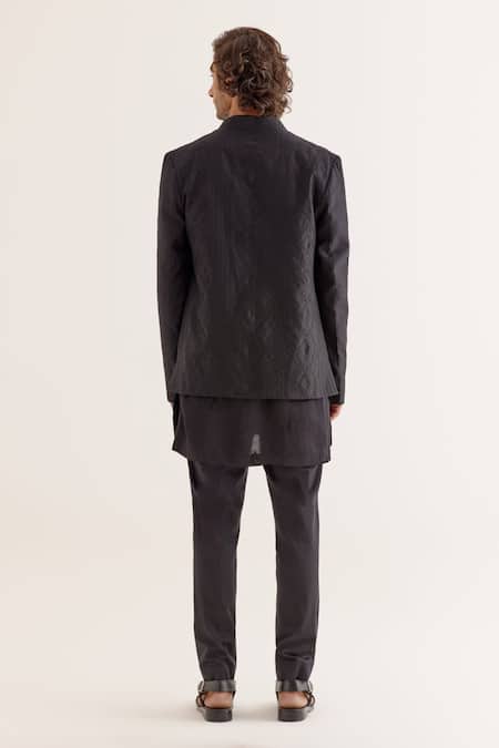 Devnaagri Silk Chanderi Dori Embroidered Jacket & Pant Set 