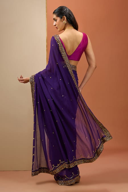 Esha Koul Embroidered Border Saree With Blouse 