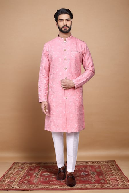 Arihant Rai Sinha Blossom Print Sherwani With Pant Pyjama 