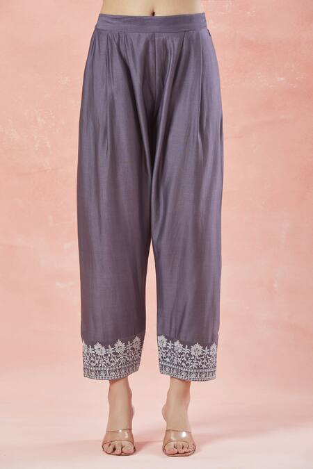 Shop_Rar Studio_Gold Silk, Silk, Cotton, Petal Bloom Aari Kurta Pant Set 