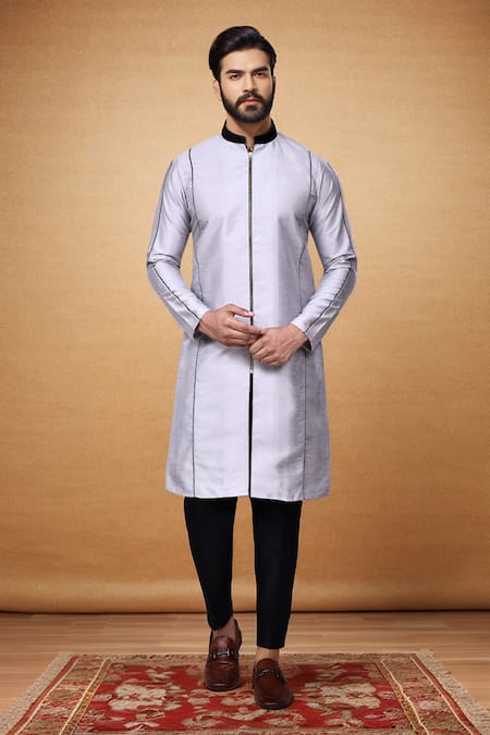 Arihant Rai Sinha Front Zip Detail Kurta With Pant Pyjama 