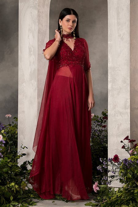 Divisha Sharma Dori Blossom Embroidered Bodice Front Slit Kurta & Pant Set 