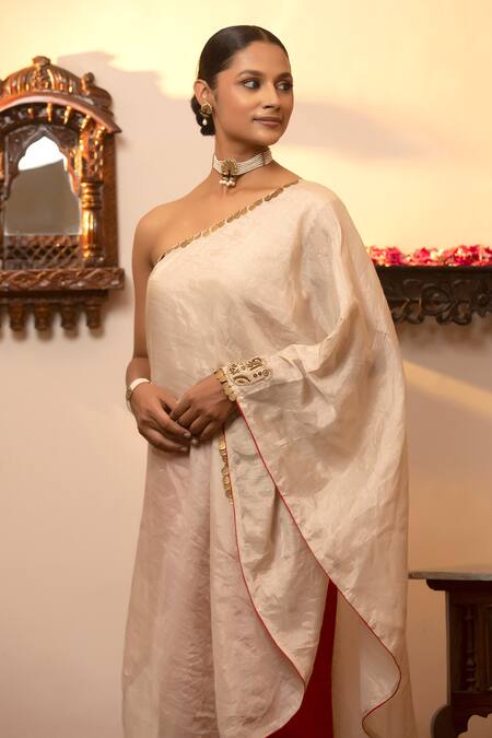 Buy Eeda Silver Mohair, Silk Metallic One Shoulder Neckline Embroidered Kurta And Pant Set Online at Aza Fashions Buy_Eeda_Silver Mohair, Silk Metallic One Shoulder Neckline Embroidered Kurta And Pant Set _Online_at_Aza_Fashions