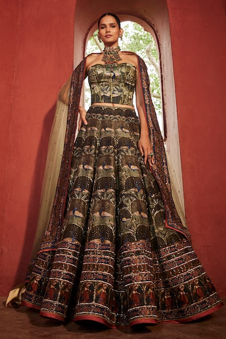 Reynu Taandon Kalamkari Print Lehenga Set 