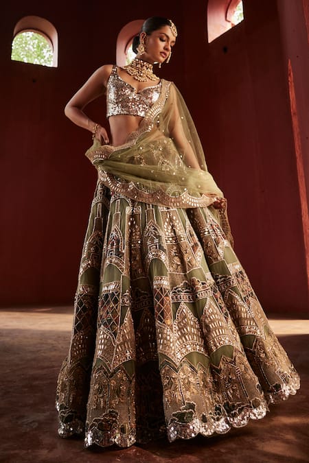 Reynu Taandon Kalamkari Patchwork Lehenga Set 