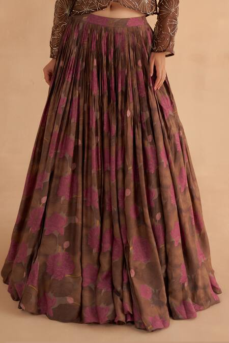 Ruchi Marodia Brown Organza Embroidery Zardozi Open Lotus Jacket Online at Aza Fashions Ruchi Marodia_Brown Organza Embroidery Zardozi Open Lotus Jacket _Online_at_Aza_Fashions