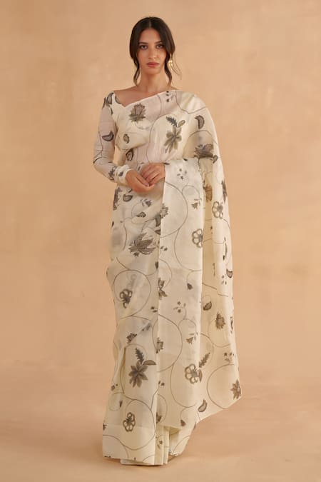 Ruchi Marodia Vintage Floral Print Saree With Blouse 