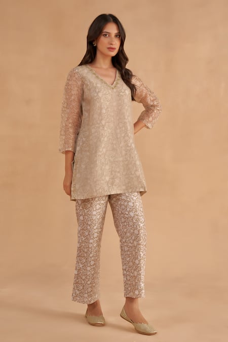 Ruchi Marodia Floral print Layered Kurta With Pant 