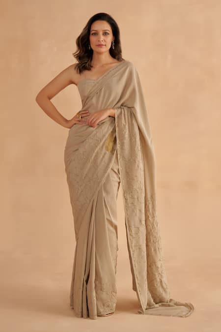 Ruchi Marodia Zardozi Embroidered Saree With Blouse 