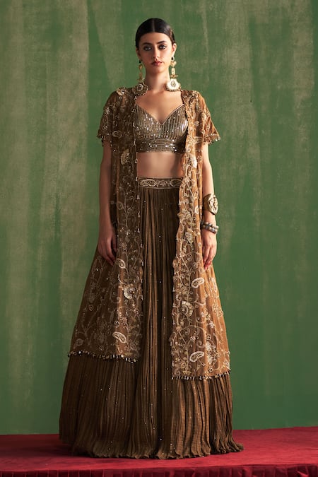 Studio Bagechaa Devika Embroidered Jacket With Lehenga Set 