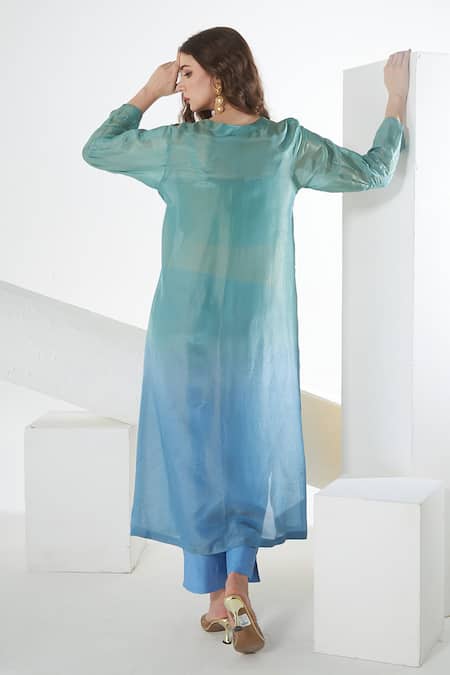 Sunita Nagi Embroidered Overlapping Kurta Pant Set 