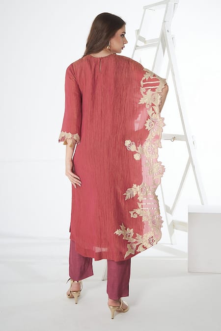 Sunita Nagi Asymmetric Sleeve Kurta With Pant 