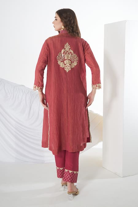 Sunita Nagi Embroidered Front Open Jacket With Kurta Set 