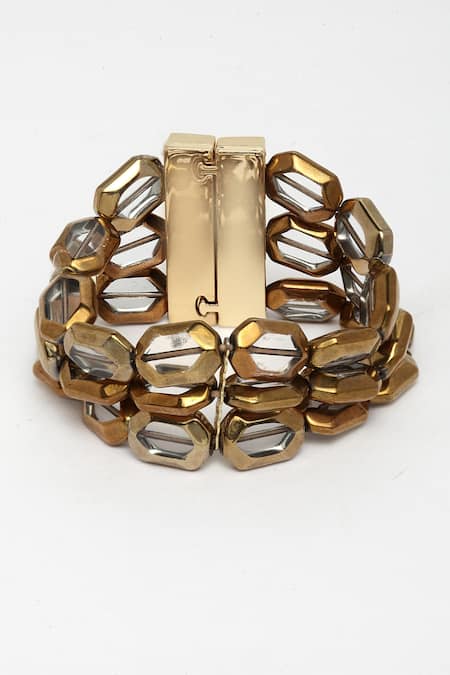 Buy Bijoux By Priya Chandna Gold Plated Crystals Multi Row Link Bracelet Online at Aza Fashions Buy_Bijoux By Priya Chandna_Gold Plated Crystals Multi Row Link Bracelet _Online_at_Aza_Fashions