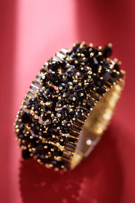 Bijoux By Priya Chandna Black Crystals Midnight Bracelet Online at Aza Fashions Bijoux By Priya Chandna_Black Crystals Midnight Bracelet _Online_at_Aza_Fashions