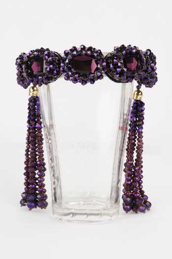 Shop_Bijoux By Priya Chandna_Purple Crystals, Beads Amethyst Bracelet _Online_at_Aza_Fashions