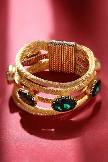 Buy_Bijoux By Priya Chandna_Green Crystals Link Bracelet 