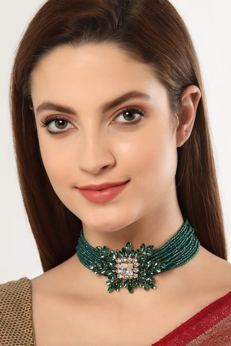 Bijoux By Priya Chandna Blossom Crystal Embellished Choker 